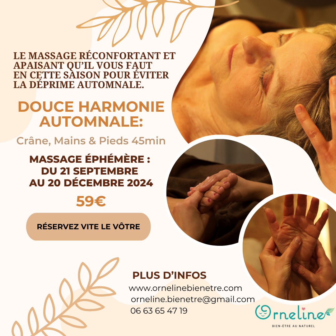 massage crânien, mains et pieds à Mériel val d'oise